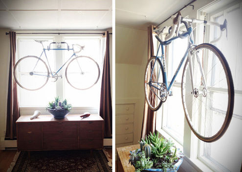 Treo xe đạp trên xà đơn treo tường